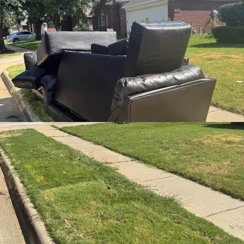 Leather sectional couch removed curbside
